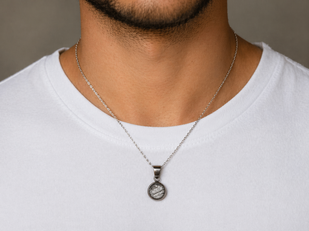 Cosmic Dot Iron Meteorite Necklace