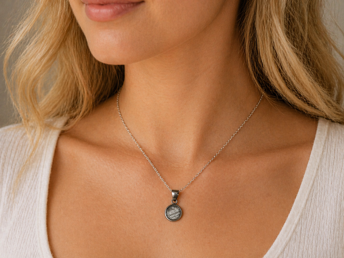 Cosmic Dot Iron Meteorite Necklace